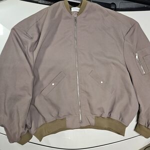 The Frankie Shop Taupe and Olive Bomber Jacket